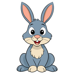 Cute rabbit on a white background