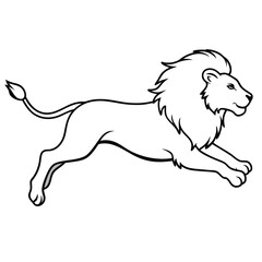 Lion jumping in the grassland during daylight