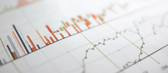 White background displaying a bar chart with a significant spike in stock values, reflecting strong market performance.