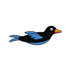 Chough bird swimming in vector icon