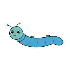 Cosmic Caterpillar Swims Icon Vector