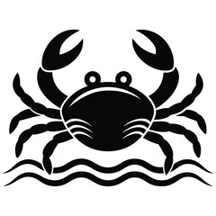 Vector icon of a crab swimming in the ocean