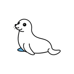 Crabeater seal icon in vector style