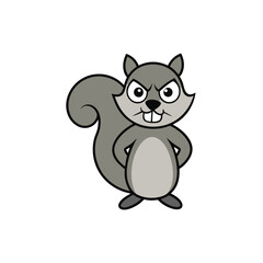Eastern gray squirrel angry icon in vector format