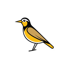 Eastern Meadowlark bird knocking icon in vector format