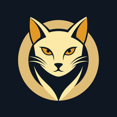 Minimalist logo design featuring a cat