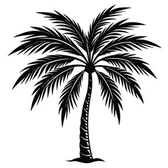 Single palm tree against clear blue sky