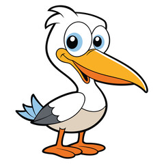 Puzzled pelican on a white background vector illustration