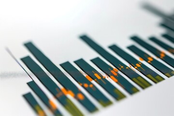White background featuring a bar graph with a steep rise in stock values, indicating a sudden market surge.
