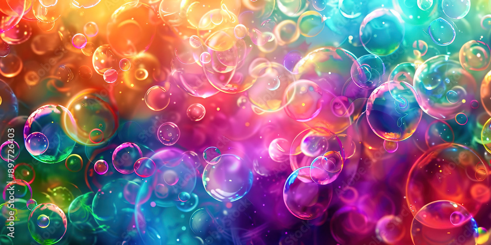 Poster soap bubbles abstract background