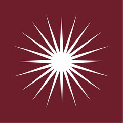 Fototapeta premium Radiant Sunbeam Icon on a Deep Maroon Background: A Touch of Light
