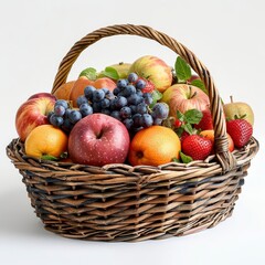 Vibrant Fruit Basket Fresh Produce Ready for a Healthy Snack