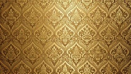 Golden Damask Floral Pattern, Digital Illustration, Seamless Design, Background, wallpaper, floral , damask