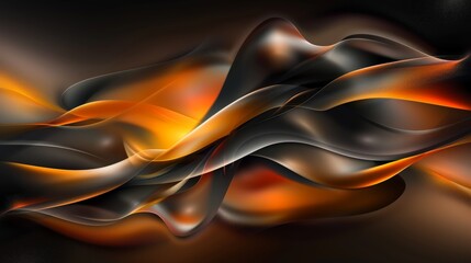 Orange and black wave abstract background, perfect for technology and communication themed designs