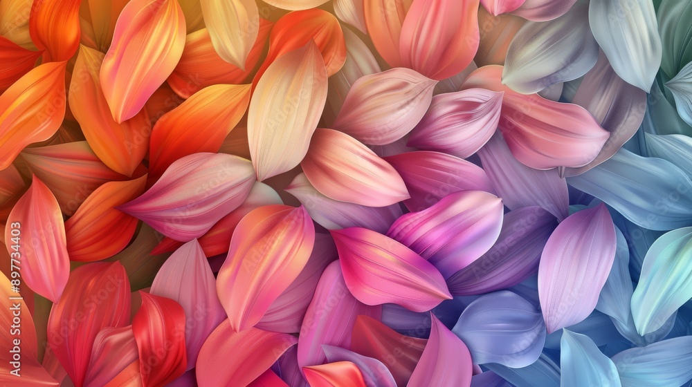 Aufkleber the composition has a vibrant background with colorful flower petals overlapping, creating an artist