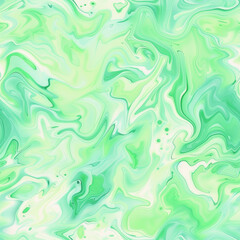 Elegant Light Green and White Marble Dye Seamless Pattern with Rich Surface Texture and Swirling Motifs for Wallpaper, Wrapping Paper, and Textile Design