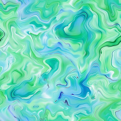 Elegant Light Green and Blue Marble Dye Seamless Pattern with Rich Surface Texture and Swirling Motifs for Wallpaper, Wrapping Paper, and Textile Design