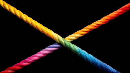 rope on black background