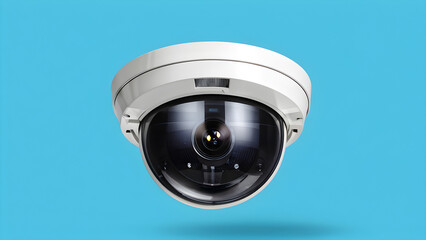 security camera on blue background