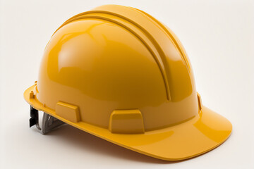 Fototapeta premium Yellow hard hat helmet on white background