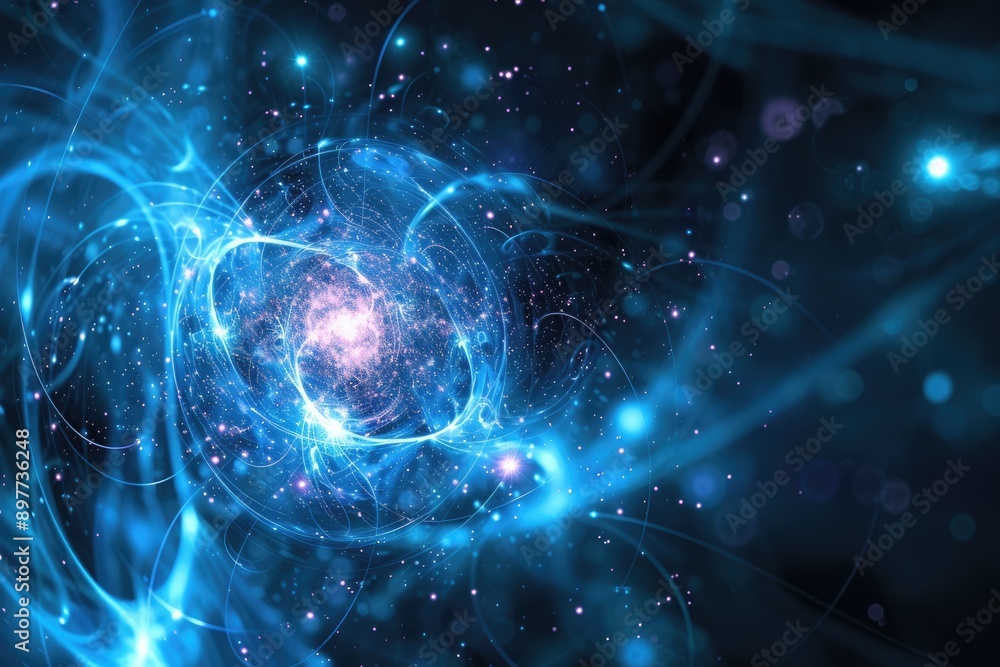 Aufkleber chaotic quantum field background with virtual particles popping in and out of existence