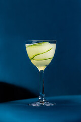 Sophisticated Cocktail with Bokeh Lights Stylish Cocktail on Wooden Surface