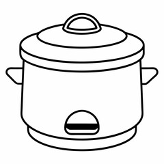 Rice Cooker Vector Art Sleek and Modern Kitchen Appliance Illustrations