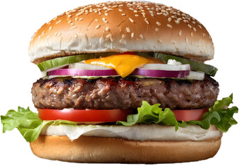 a hamburger with transparent background