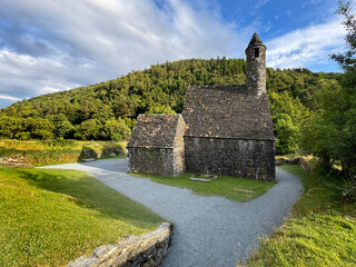Saint Kevin Church in Glendalough valley, Wicklow, Ireland