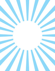 縦向きの青い集中線の背景フレームイラスト