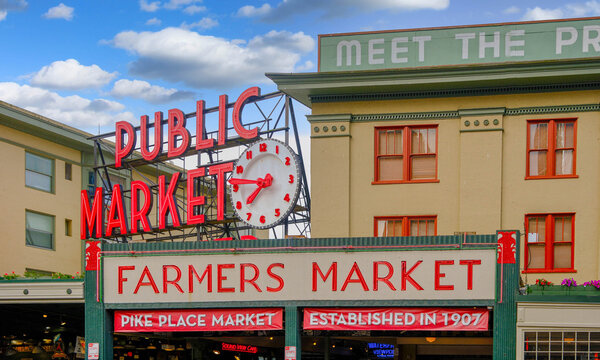 Scenes Around Famous Pike Place Market in Seattle Washington