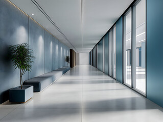 Interior of contempotary modern office. Minimalistic corporate design.