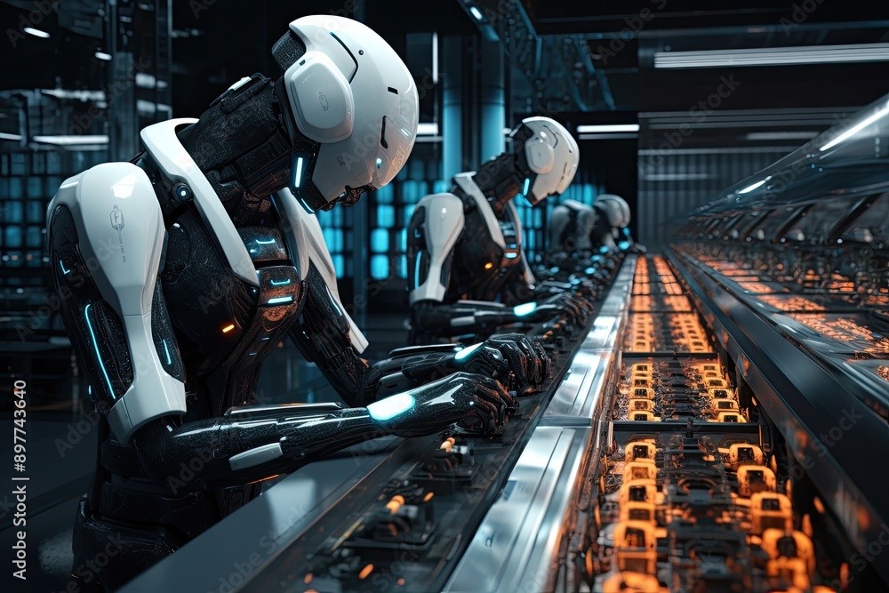 Fototapete advanced robotics system automating tasks