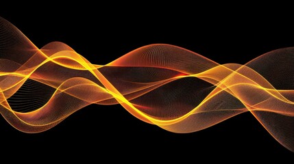 Flowing golden particles create a modern, futuristic background with elegant wavy lines, perfect for digital projects