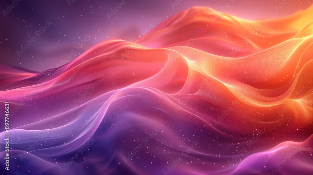 Aufkleber a surreal abstract landscape with colorful waves and gradient lights, creating a mesmerizing visual 