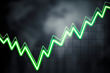 upward line with black and white background