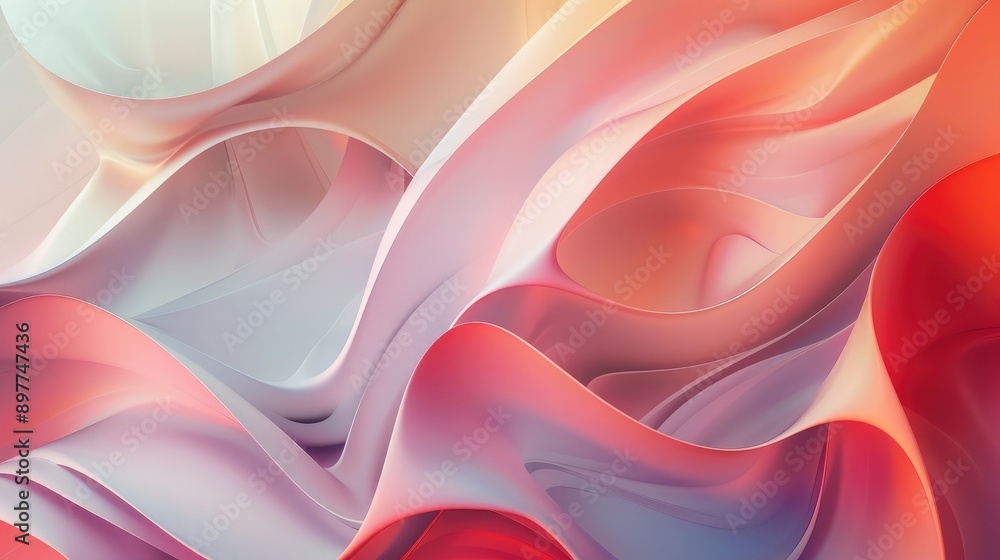 Poster abstract 3d background with flowing lines and smooth gradients, creating a calming effect.