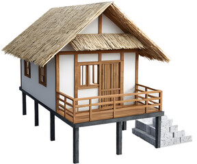 a wooden hut with transparent background