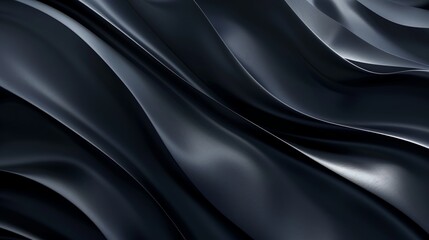 Fototapeta premium Abstract design with flowing, smooth shapes on a dark grey metallic background