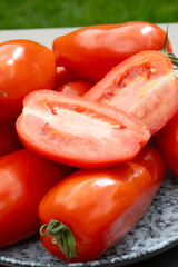 Long red ripe italian san marzano pasta sauce tomatoes