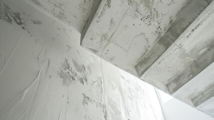 Painting a concrete ceiling white using a roller