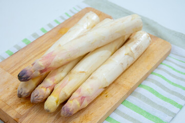 Fresh raw white asparagus vegetables large size, ripe and tasty