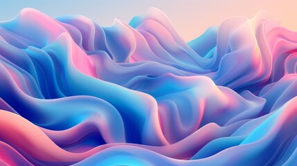 Obraz premium Elegant pastel waves create a modern design reminiscent of silk fabric. Ideal for wallpapers, it brings a vibrant pop to any project