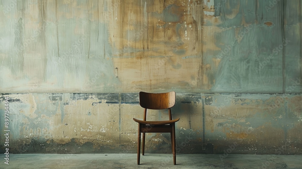 Poster chair displayed as decoration on the wall