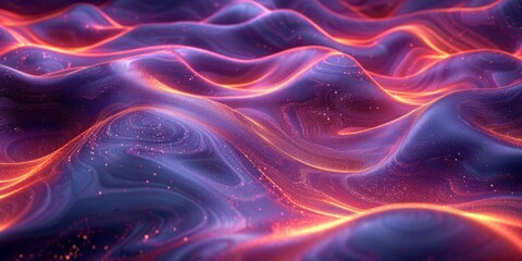 Fototapeta premium An abstract and futuristic style beautifully captures glowing neon waves, creating a vibrant and surreal atmosphere