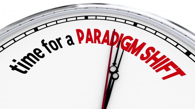 Time for a Paradigm Shift Clock New Idea Big Change 3d Illustration