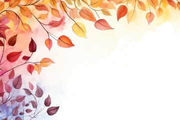autumn leaves background, copy space , generative ai