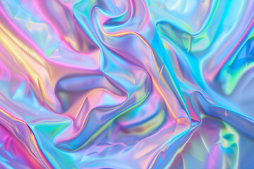 Iridescent neon background. Holographic Abstract soft pastel colors backdrop. Hologram Foil Aesthetic. Trendy vaporwave creative gradient.