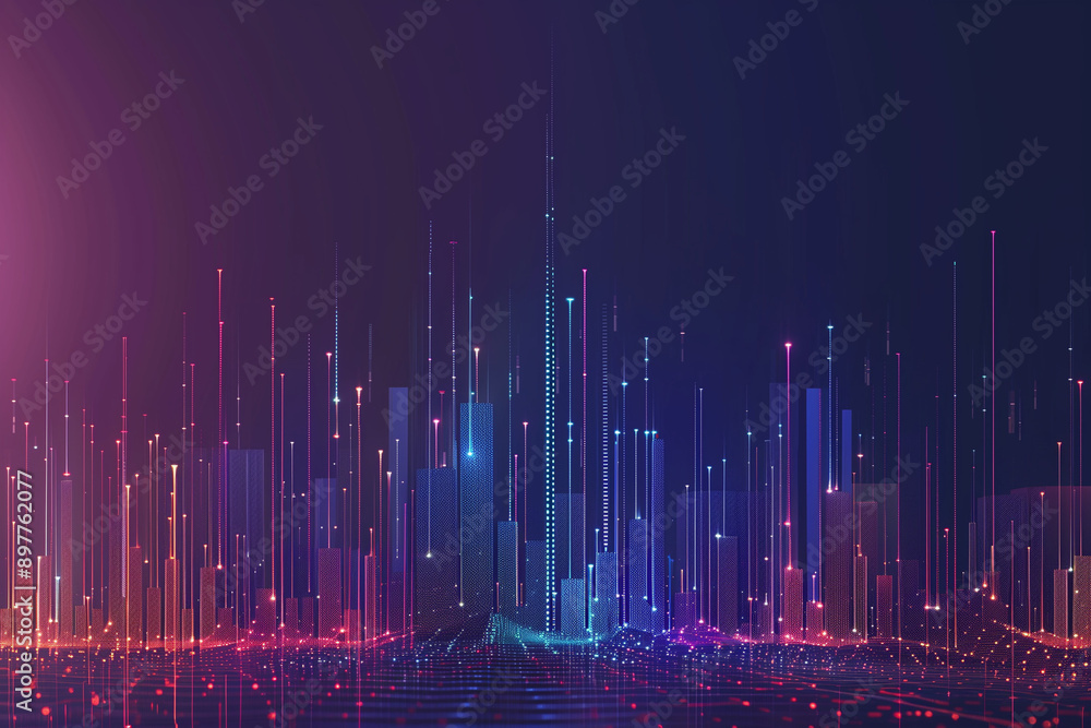 Aufkleber Abstract network connection points on white background with black dots and lines illustrating a technology or communication