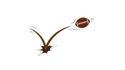 a stylized American football in mid-air, with motion lines suggesting it’s being thrown or is in flight , american football game © AdyZakaria